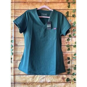 Pledge 5 Emerald Green Scrub Top Size M NWT